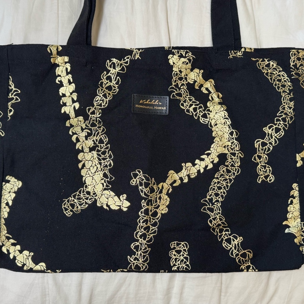 Kahulalea Black and Gold Tote Bag